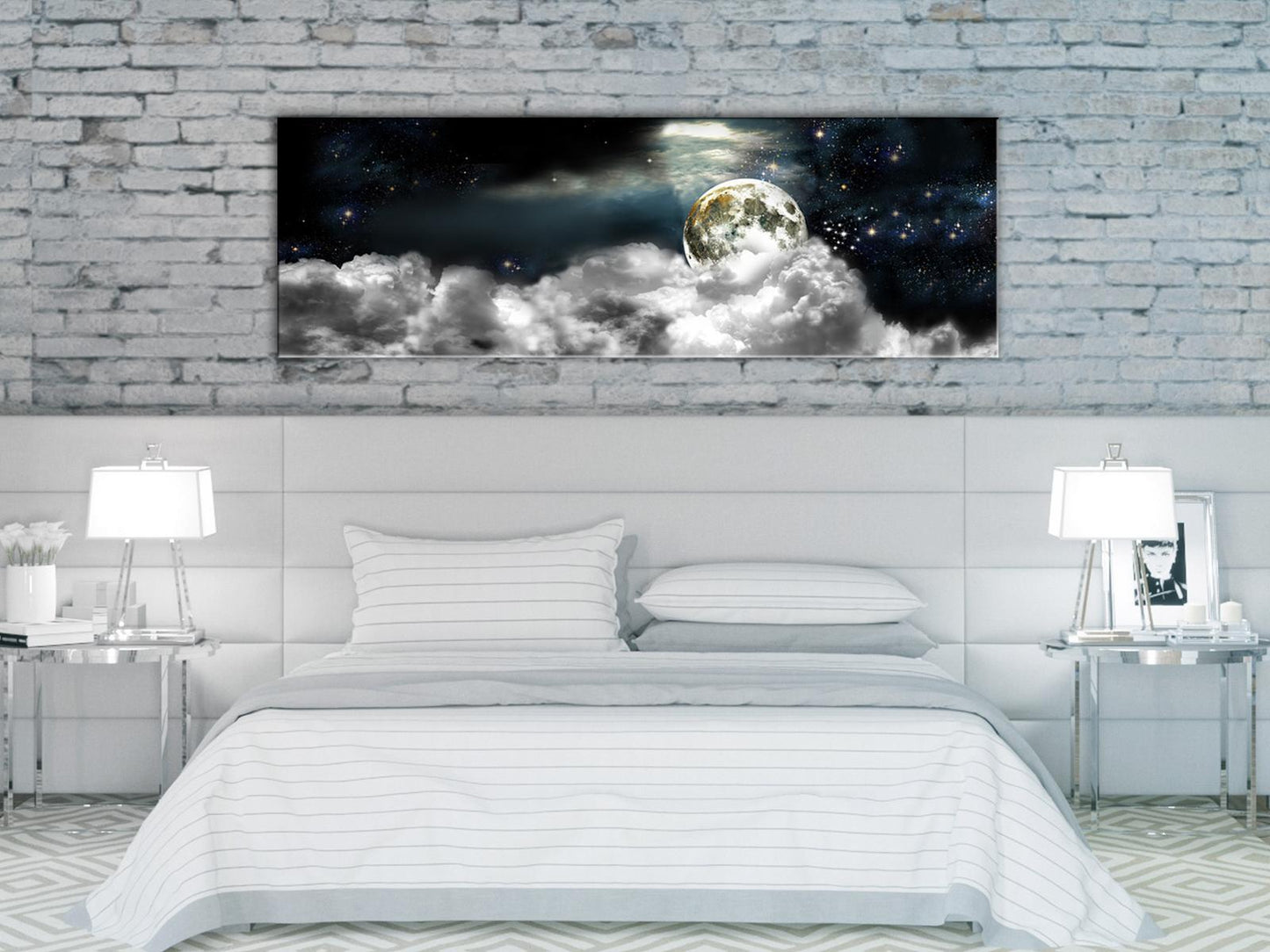 Schilderij - Moon in the Clouds