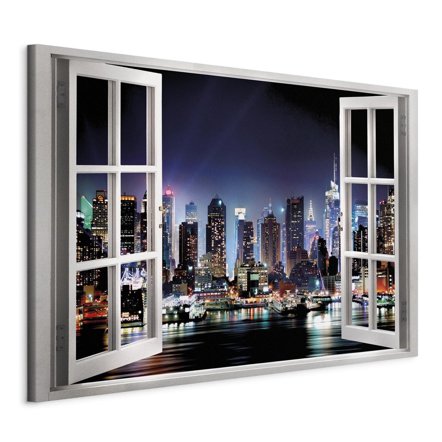 Schilderij - Window: View of New York