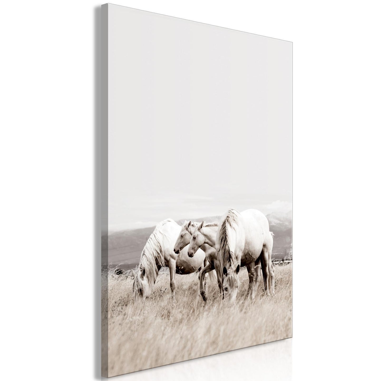 Gemälde - Weiße Pferde (1 Teil) Vertikal