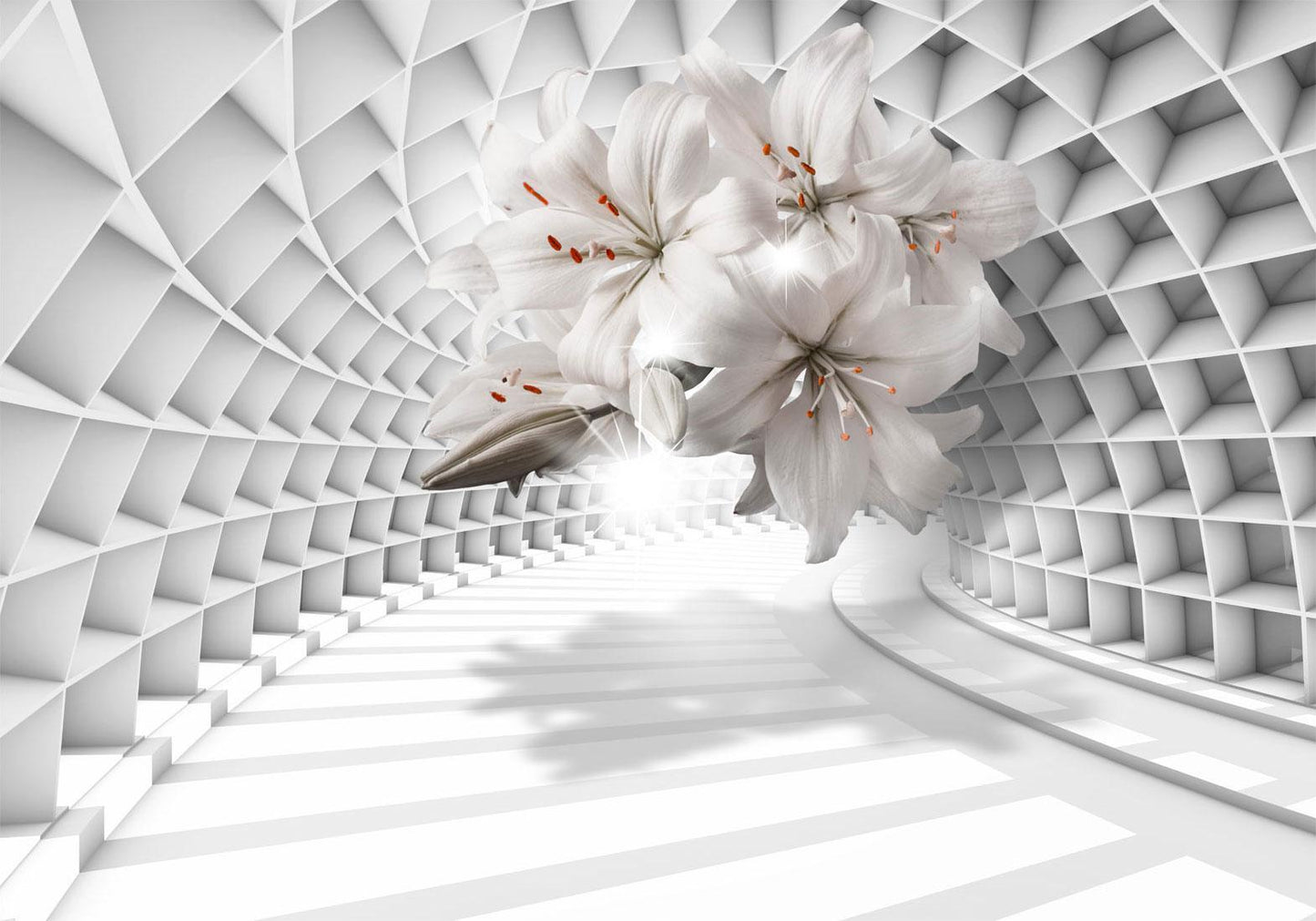 Fototapete - Blumen im Tunnel