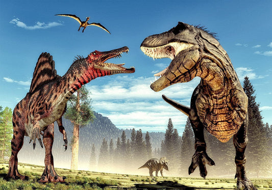 Fototapete - Kampf gegen Dinosaurier
