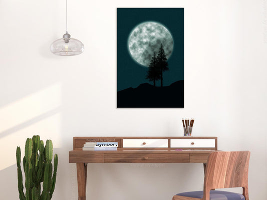 Schilderij - Beautiful Full Moon (1 Part) Vertical