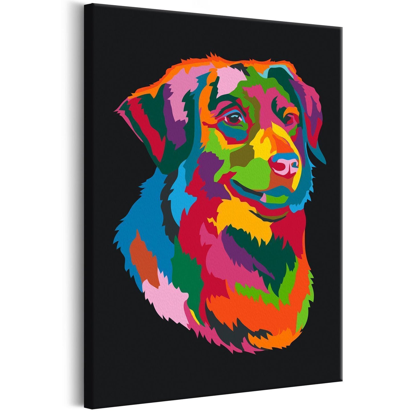 DIY-Gemälde auf Leinwand – Bunter Hund 