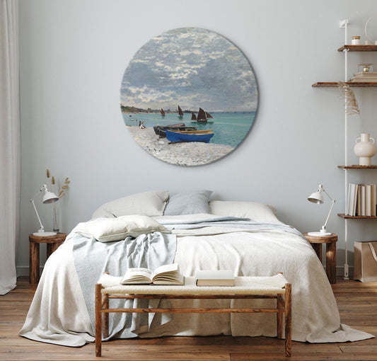 Rond schilderij - Sainte-Adresse Beach, Claude Monet - Boats on the Seashore