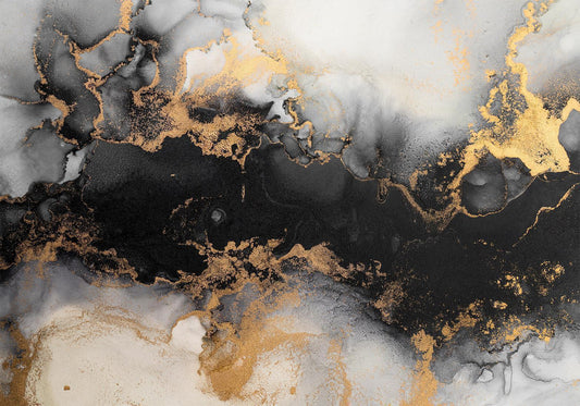 Photo Wallpaper - Gold Explosions - an Abstract Pattern Inspired by Marble