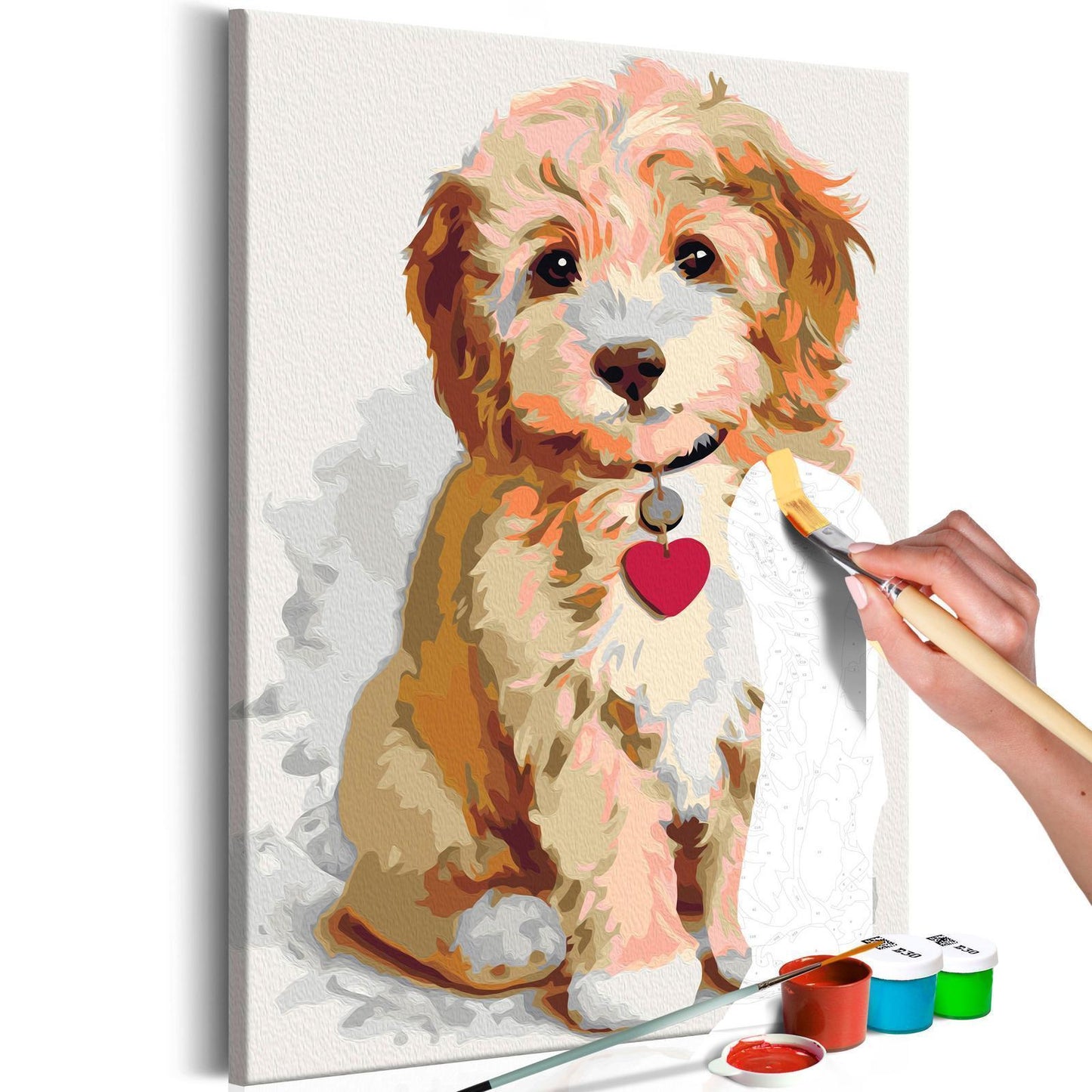DIY-Malerei auf Leinwand - Hund (Welpe) 