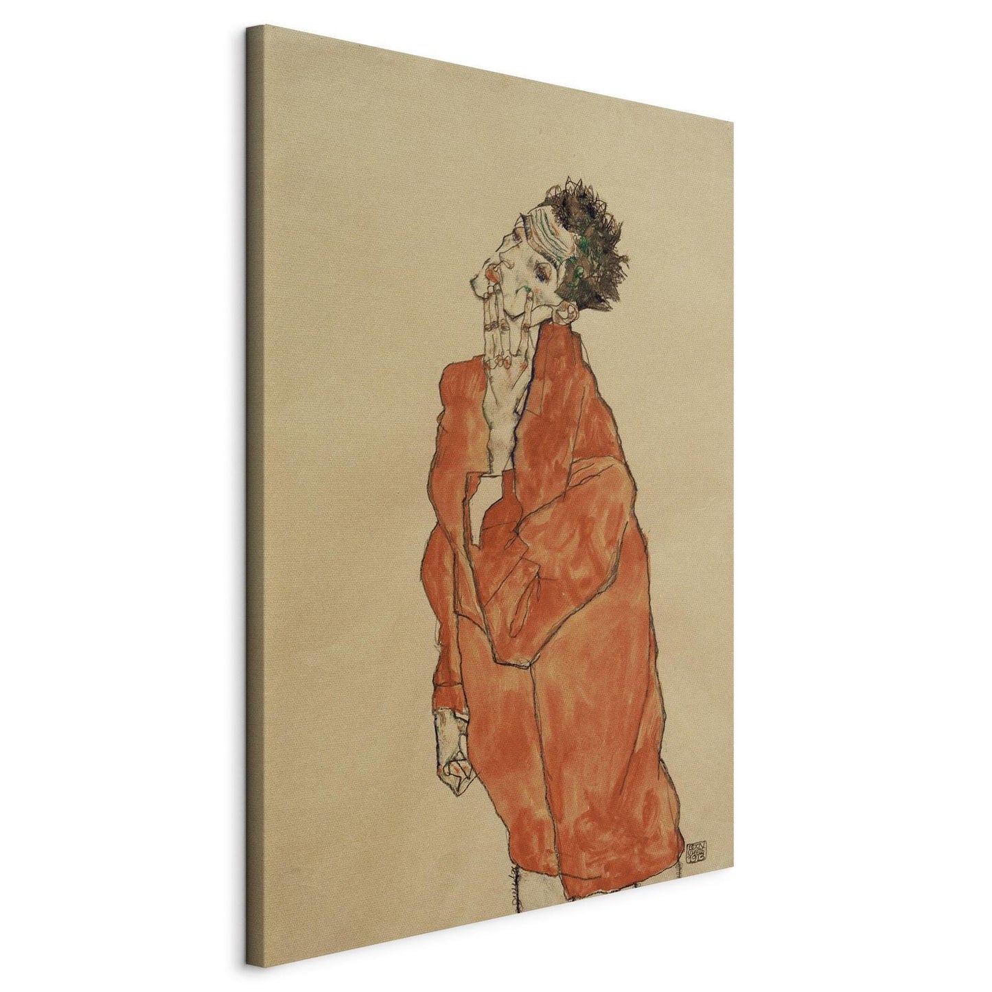 Schilderij - Self-Portrait (Man in Orange Jacket)