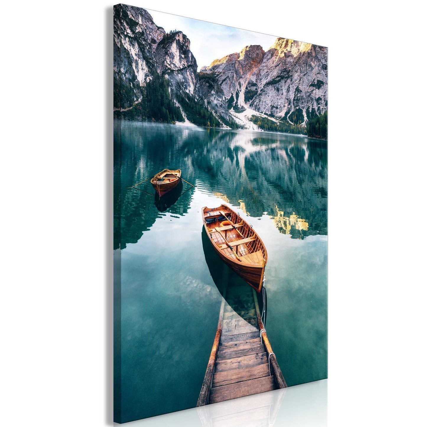 Gemälde - Boote in den Dolomiten (1 Teil) Vertikal