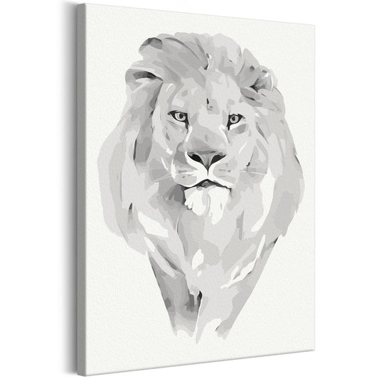 DIY-Leinwandgemälde – Weißer Löwe 
