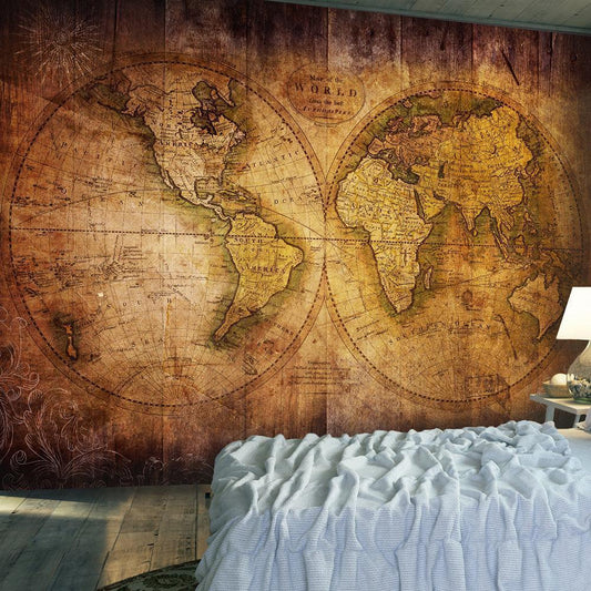 Wall Mural - World on old map