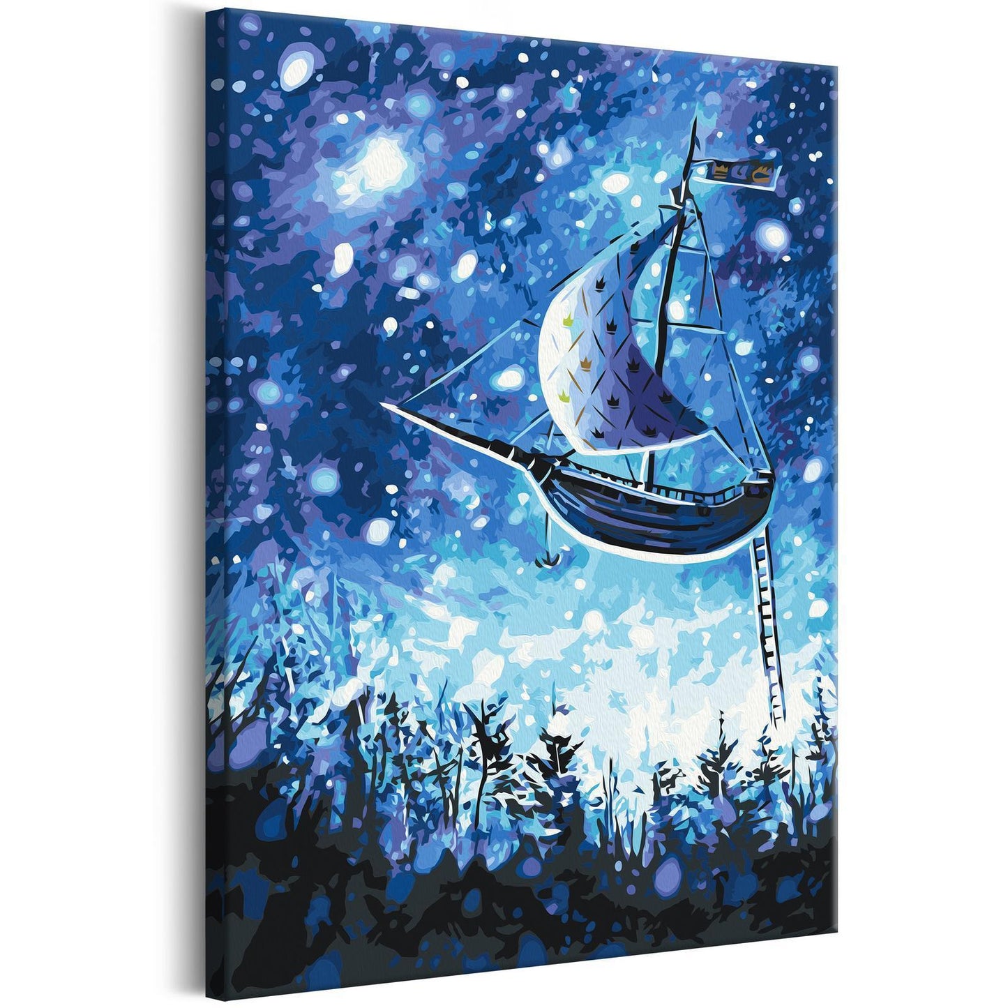 DIY painting on canvas - Flying Ship 