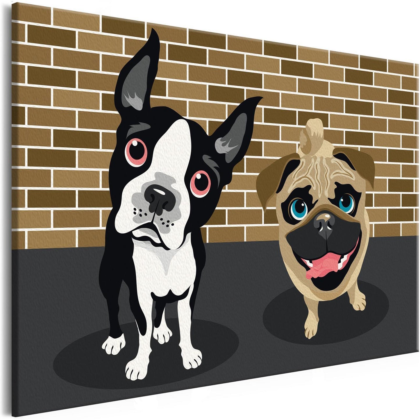 Doe-het-zelf op canvas schilderen - Cute Dogs