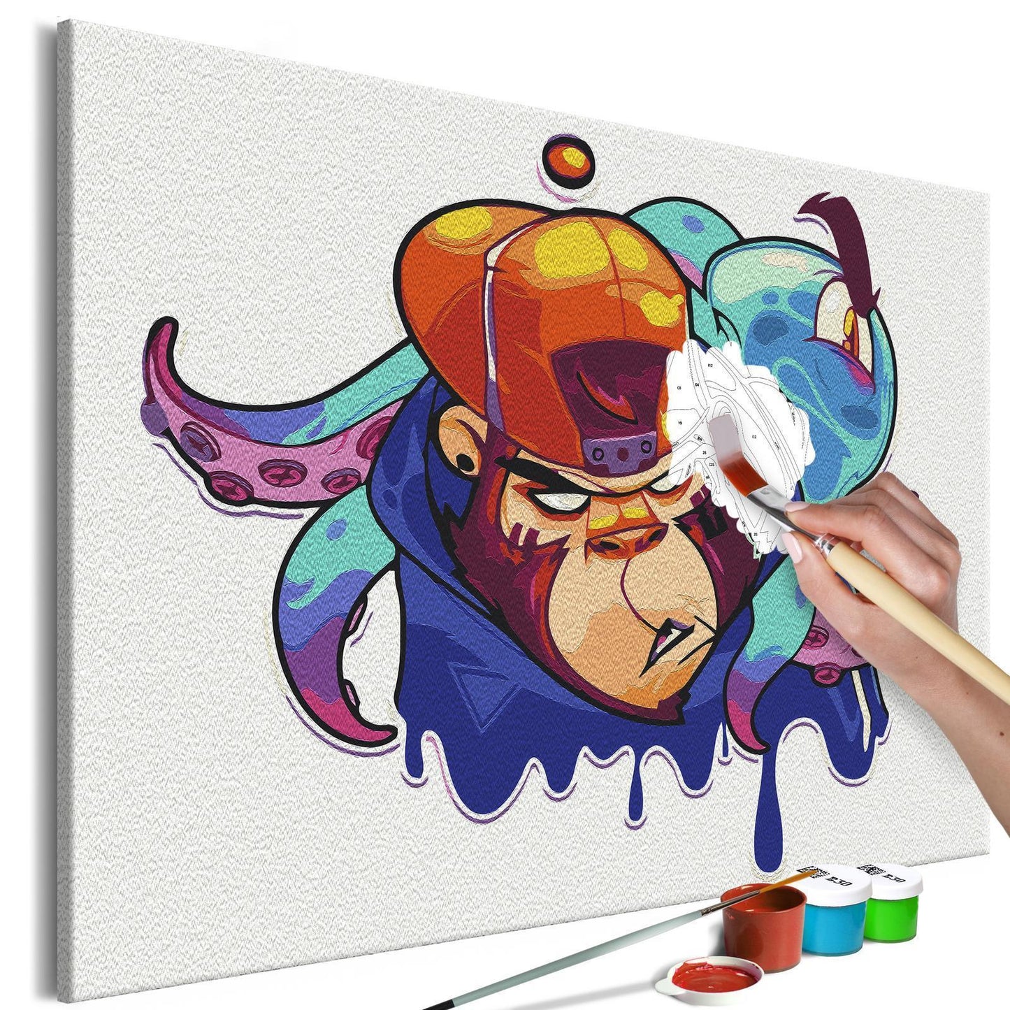 Doe-het-zelf op canvas schilderen - Monkey Graffiti