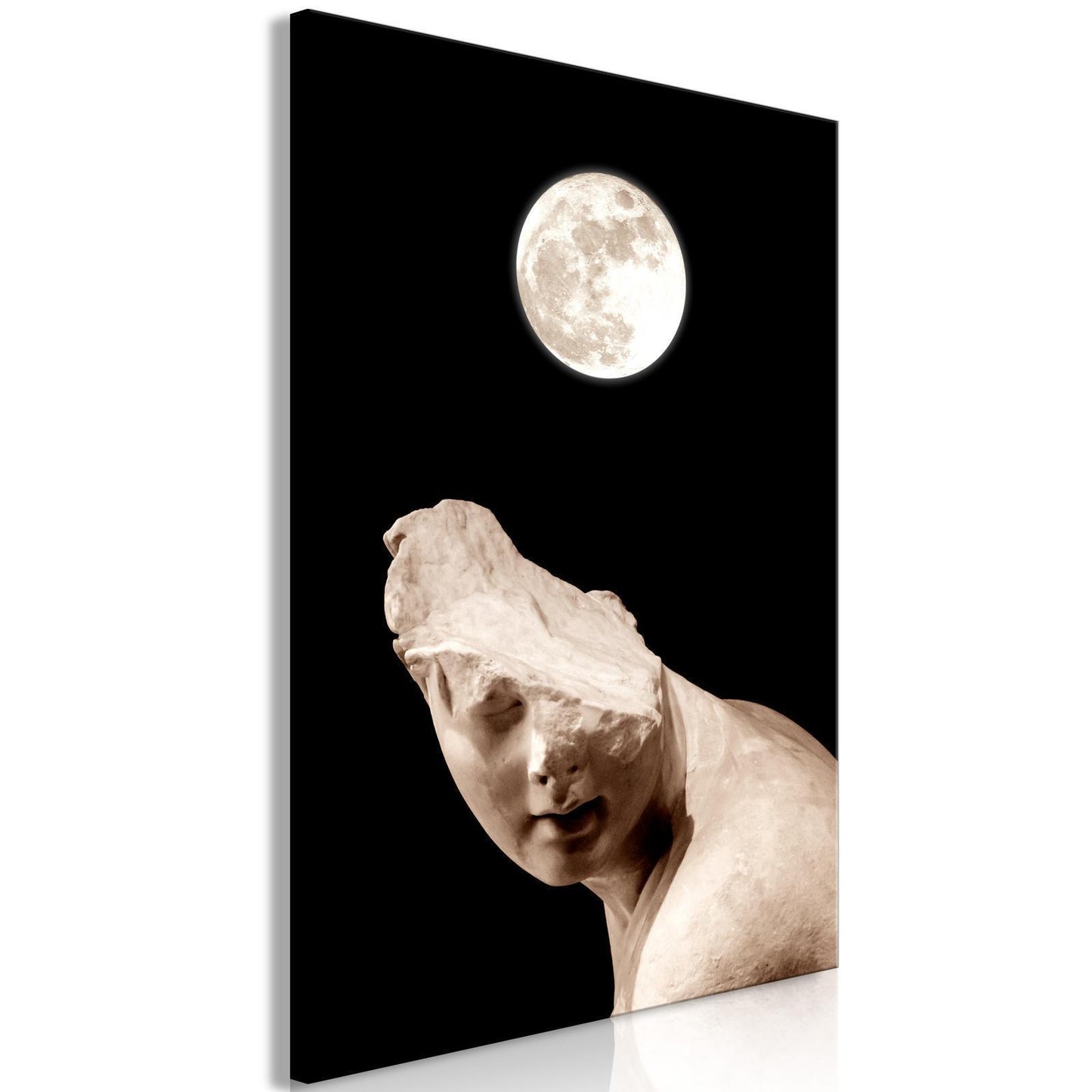 Gemälde - Mond und Statue (1 Teil) Vertikal