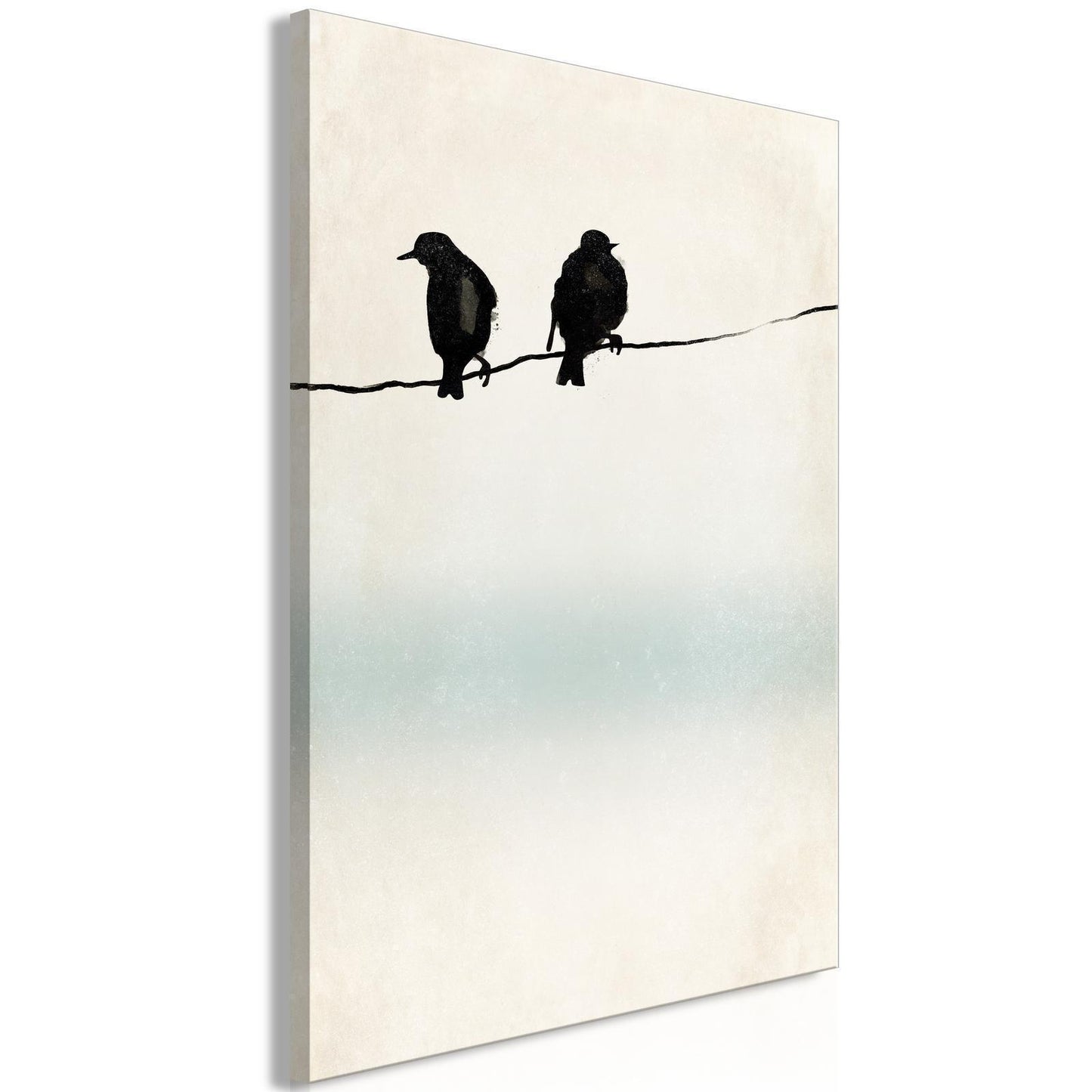 Schilderij - Frozen Sparrows (1 Part) Vertical