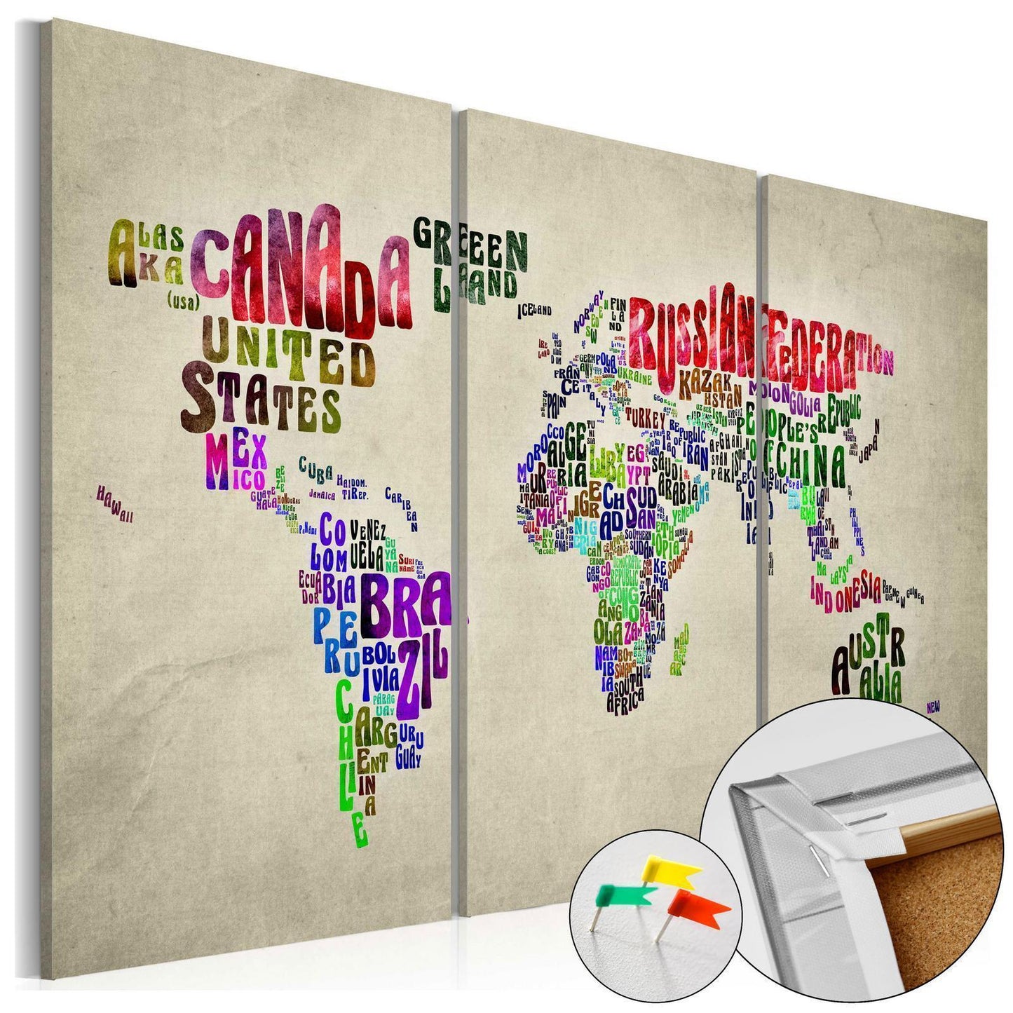 Image on cork - Colorful Countries [Cork Map] 