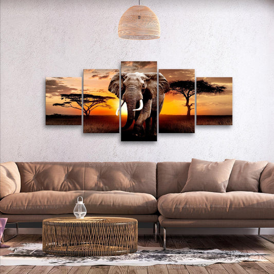 Painting - Wandering Elephant (5 Parts) Wide