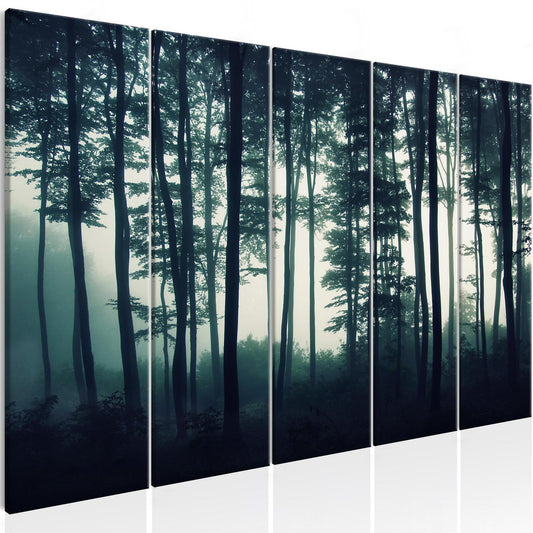 Schilderij - Dark Forest (5 Parts) Narrow