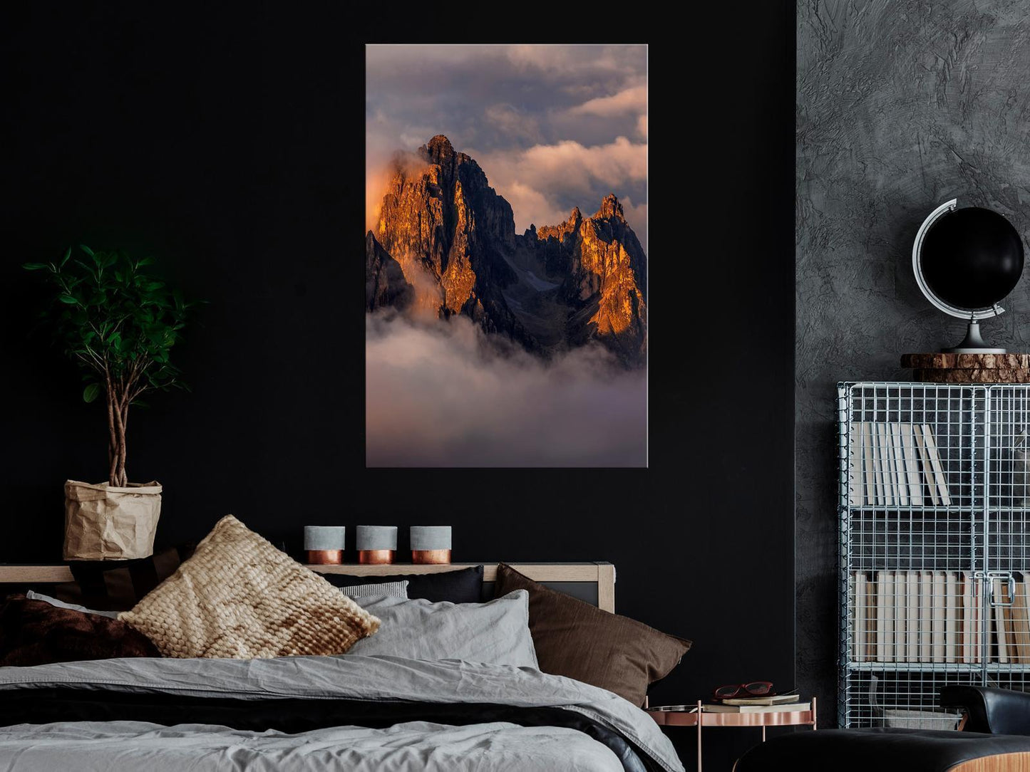 Gemälde - Berge in den Wolken (1 Teil) Vertikal