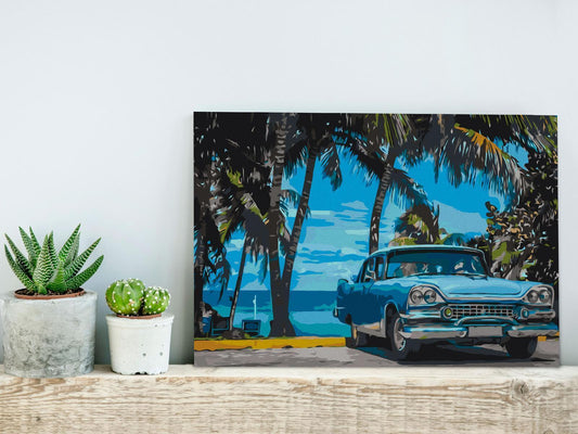 Doe-het-zelf op canvas schilderen - Car under Palm Trees