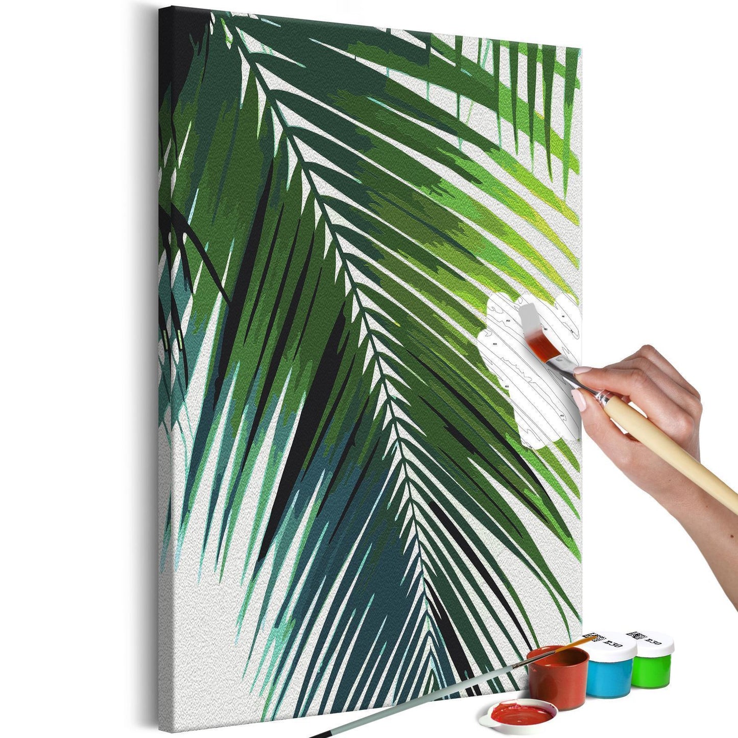 DIY Canvas Painting - Green Plume 