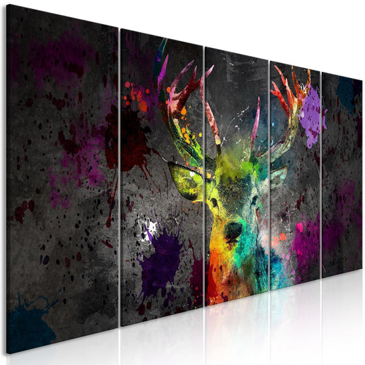 Painting - Rainbow Deer (5 Parts) Narrow