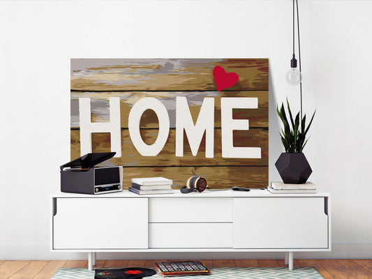 DIY-Gemälde auf Leinwand – Zuhause mit Herz 