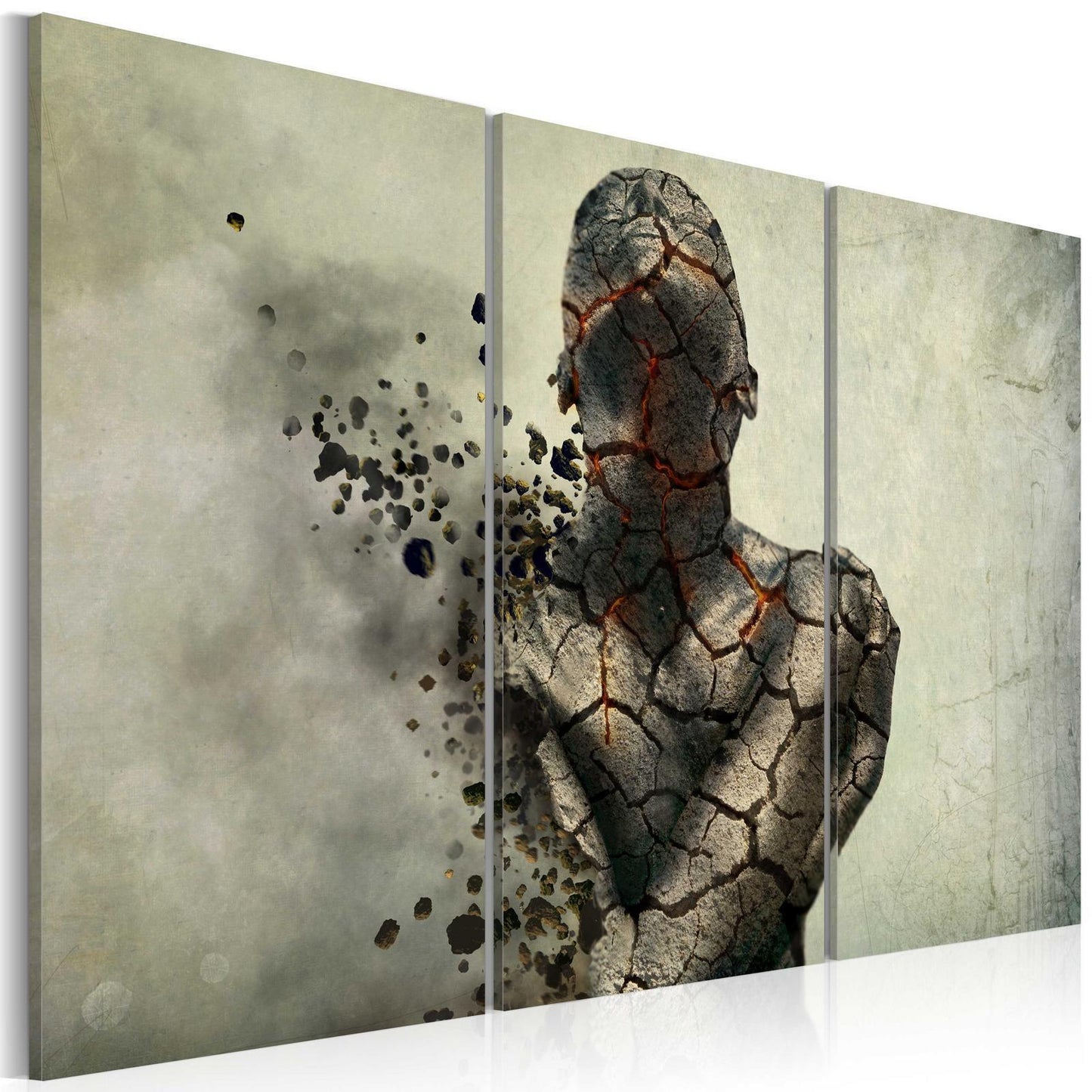 Painting - The man of stone - triptych