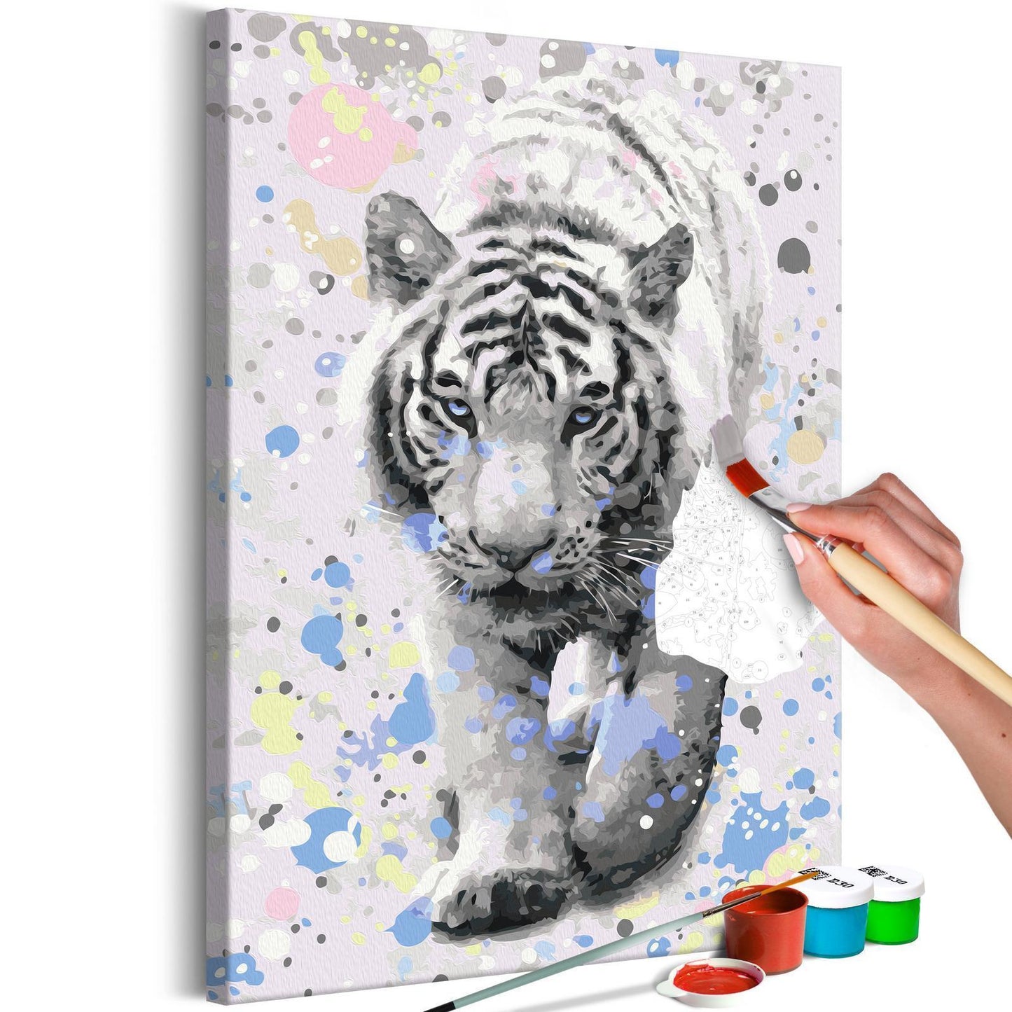 DIY-Leinwandgemälde – Weißer Tiger 