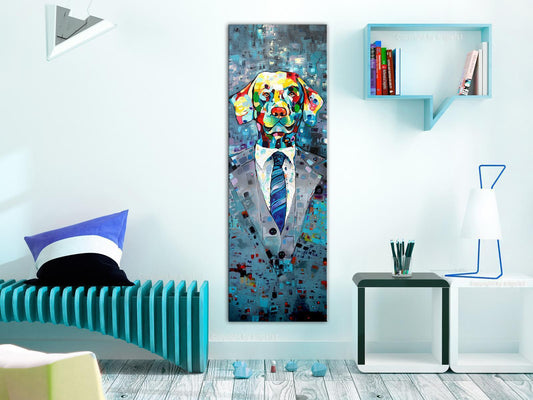 Schilderij - Dog in a Suit