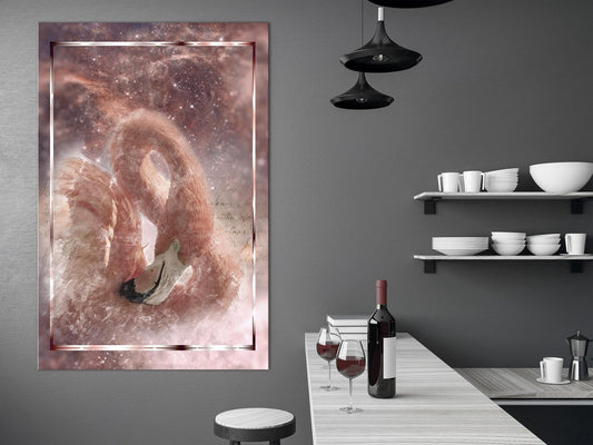 Schilderij - Space Flamingo (1 Part) Vertical
