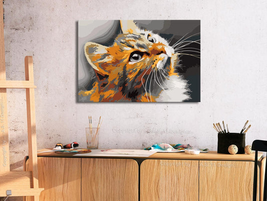 DIY-Gemälde auf Leinwand - Rote Katze 
