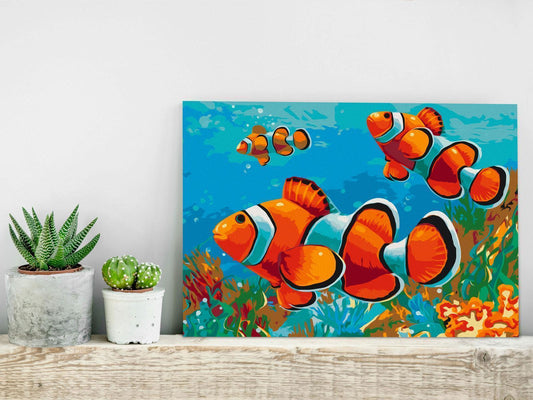 DIY Canvas Painting - Gold Fishes 