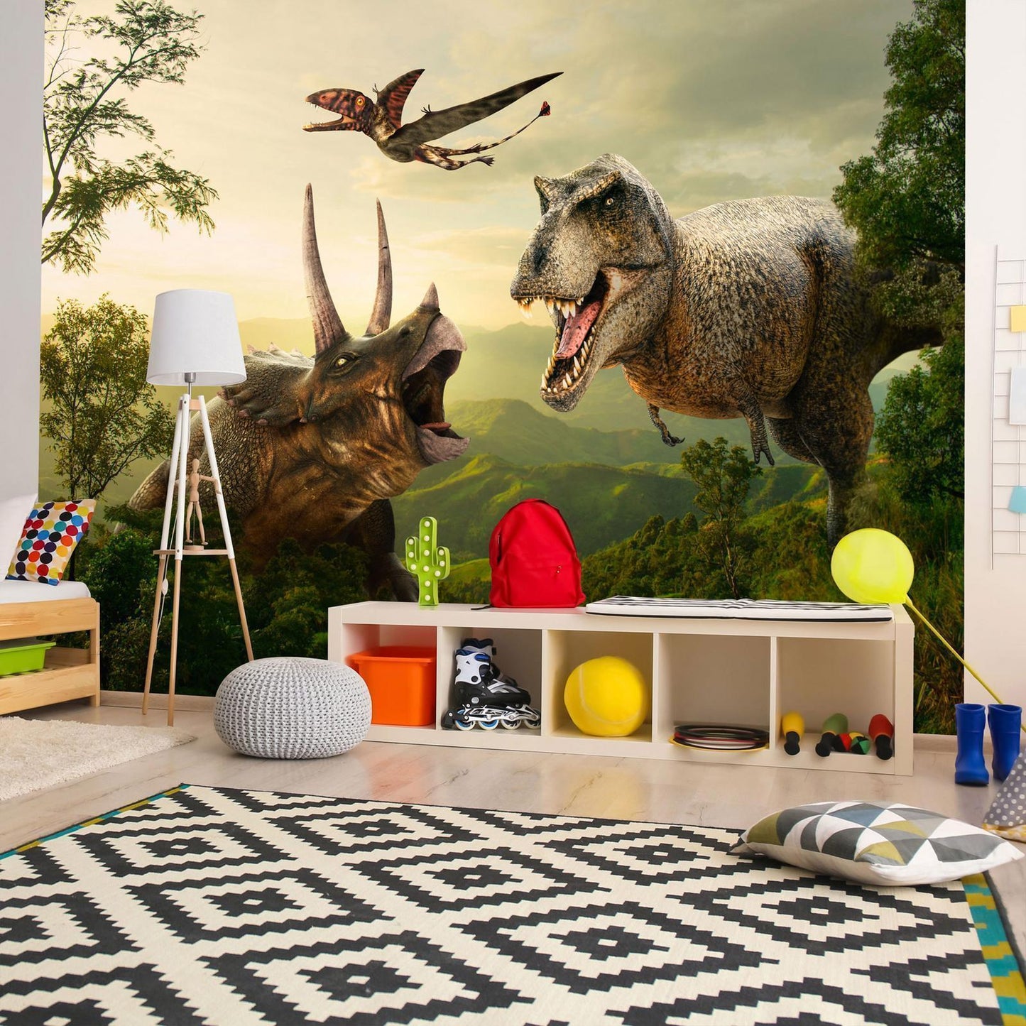 Self-adhesive photo wallpaper - Dinosaur Square