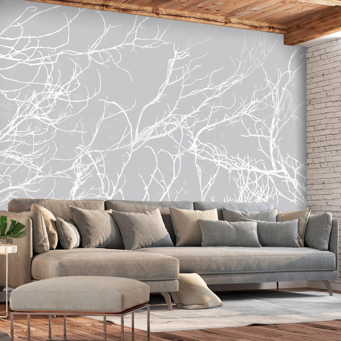 Wall Mural - White Trees
