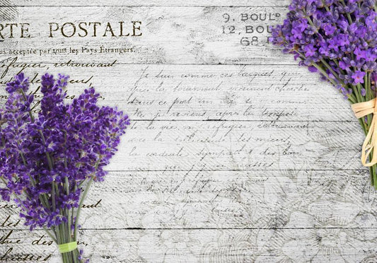 Selbstklebende Fototapete - Lavendel-Postkarte
