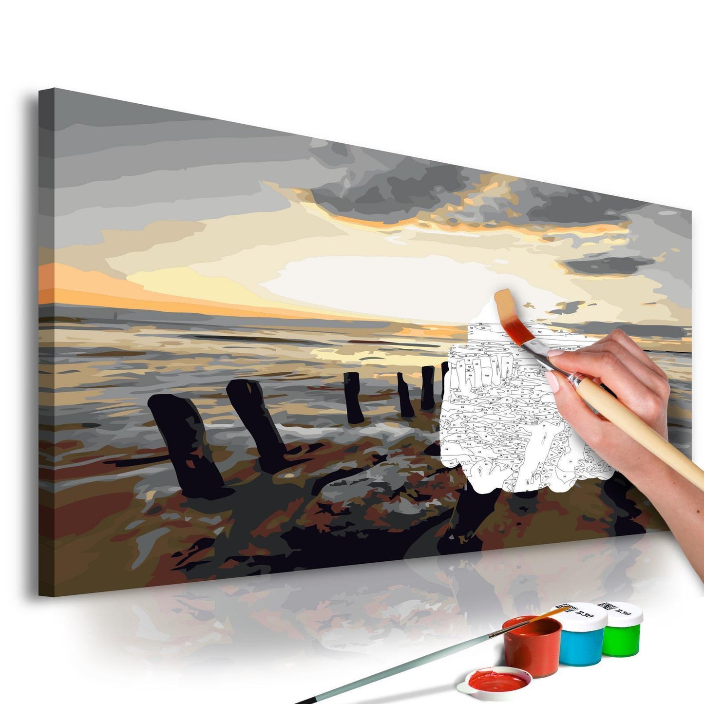 Doe-het-zelf op canvas schilderen - Beach (Sunrise)