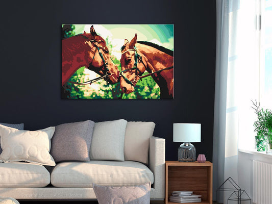 DIY painting on canvas - Two Horses 