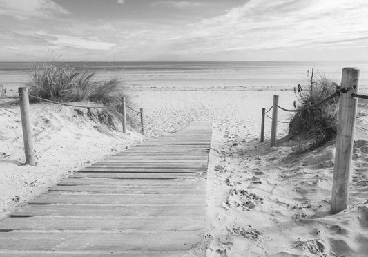 Selbstklebende Fototapete - Am Strand - Schwarz und Weiß
