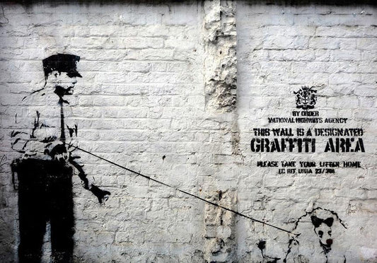 Fototapete - Banksy - Graffiti-Bereich
