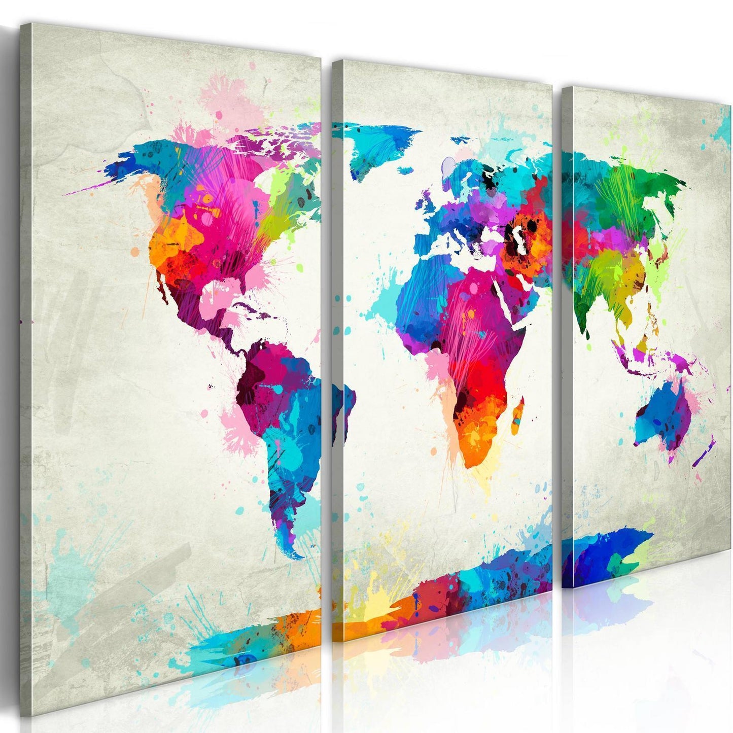 Image on acrylic glass - World Map: An Explosion of Colors [Glass]