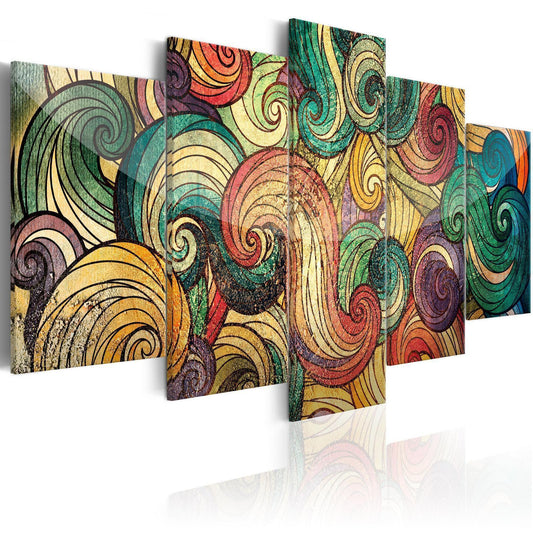 Schilderij - Colourful Waves