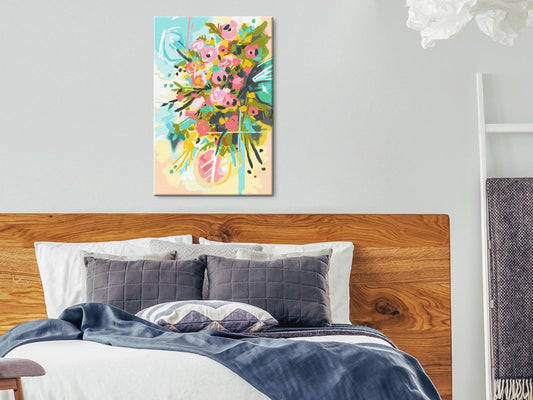 Doe-het-zelf op canvas schilderen - Morning Flowers