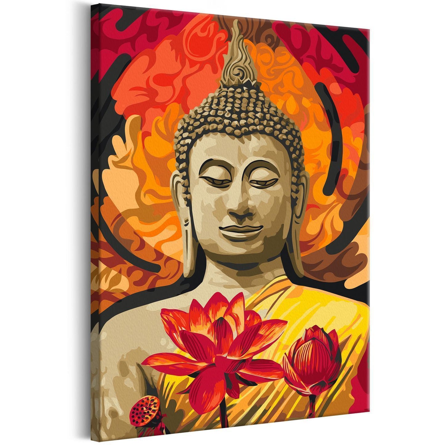 Doe-het-zelf op canvas schilderen - Fiery Buddha