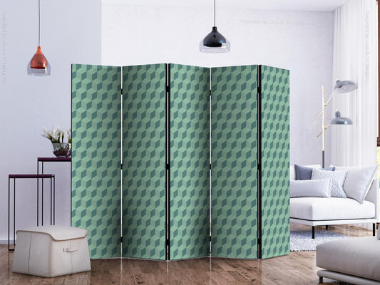 Folding screen - Monochromatic cubes II [Room Dividers] 