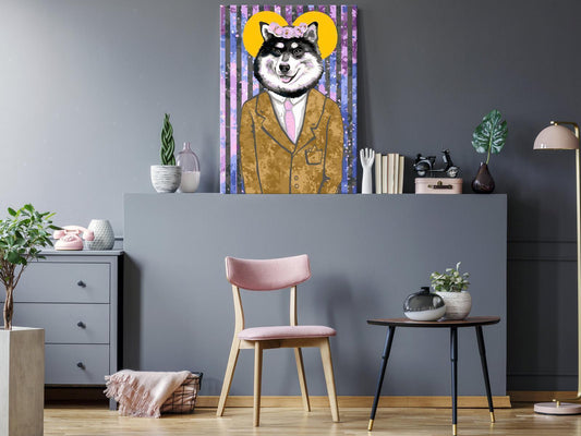 DIY painting on canvas - Dog in Suit 