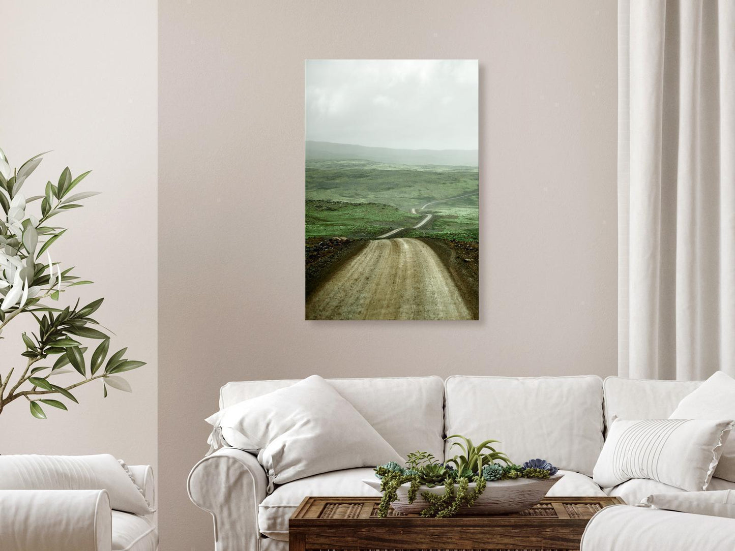 Schilderij - Road Across the Plains (1 Part) Vertical