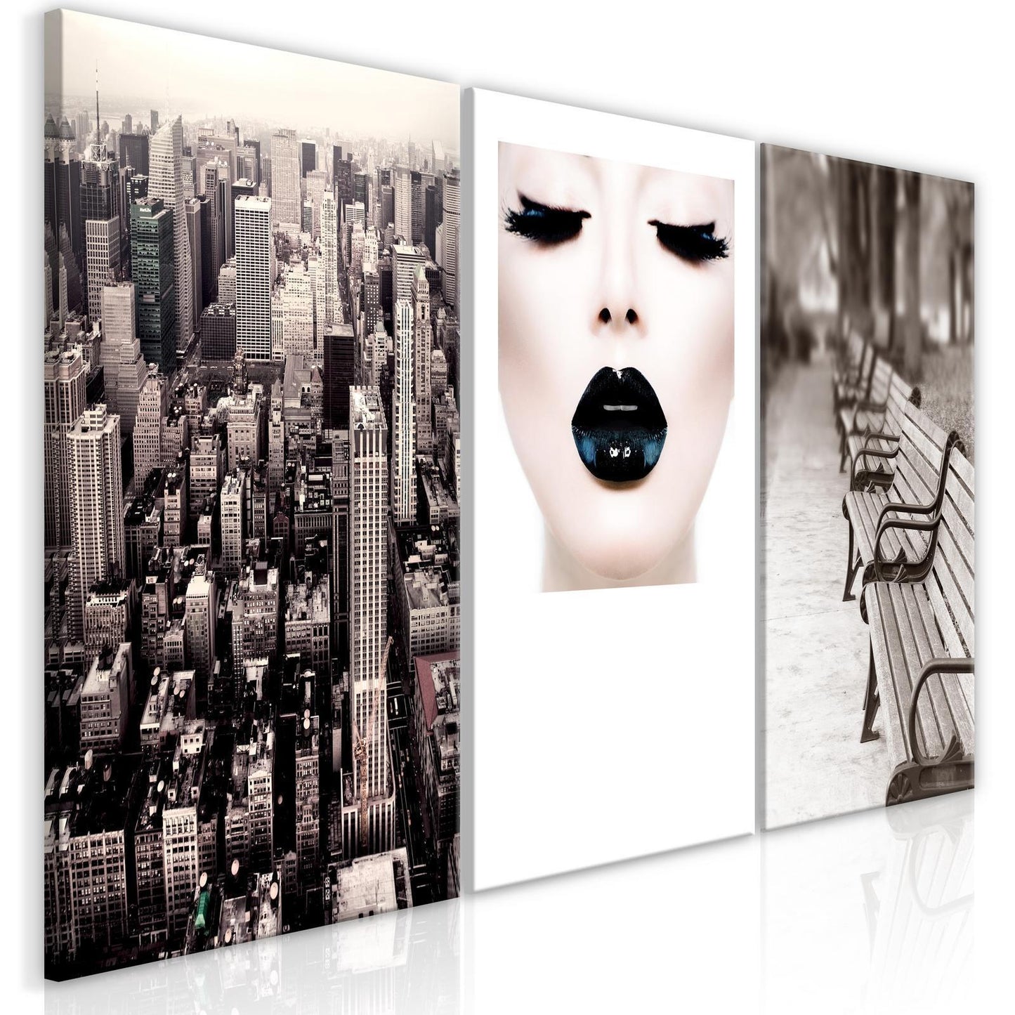 Schilderij - Faces of City (3 Parts)