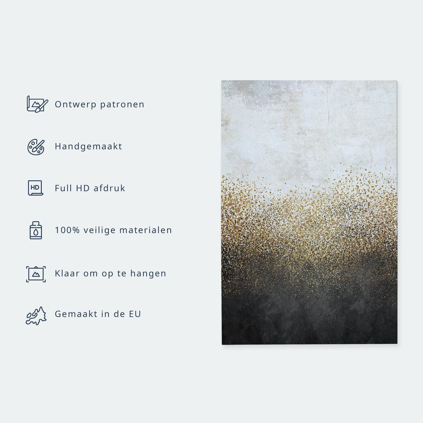 Schilderij - Mandala: Grey Depths