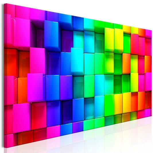 Painting - Colorful Cubes (1 Part) Narrow